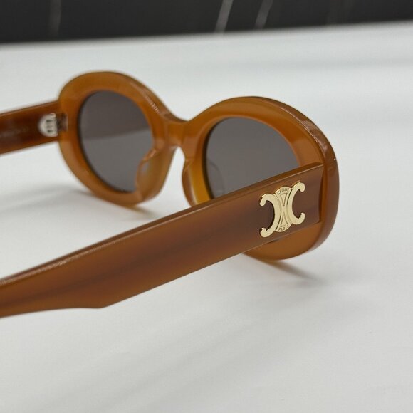NEW CELINE CL40194U 45A ORANGE WOMEN OVAL SUNGLASSES CELINE - Picture 5 of 10